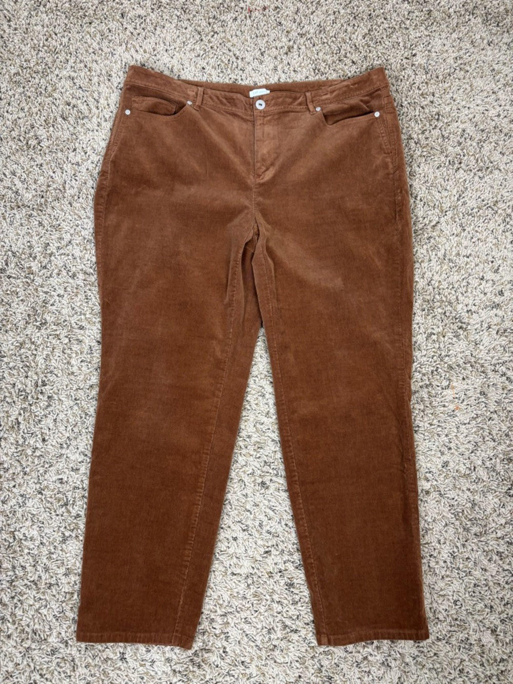 J. Jill Pants Womens 20 Straight Leg Corduroy Stretch High Rise in Brown